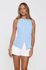 Structure Tailored Vest Top Blue