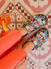 Boho Bloemenprint Slippers Dames | Comfortabele Zomerschoenen | Casual Sandalen