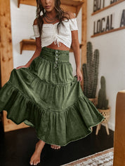 Sandie Tiered Denim Maxi Skirt