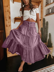 Sandie Tiered Denim Maxi Skirt