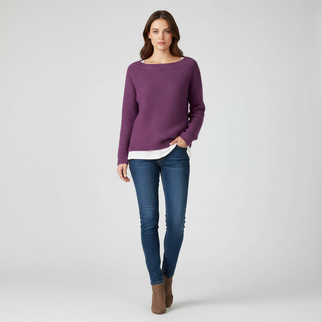 Pleun Klassiek Wollen Trui – Stijlvolle en Warme Merinowollen Damestrui