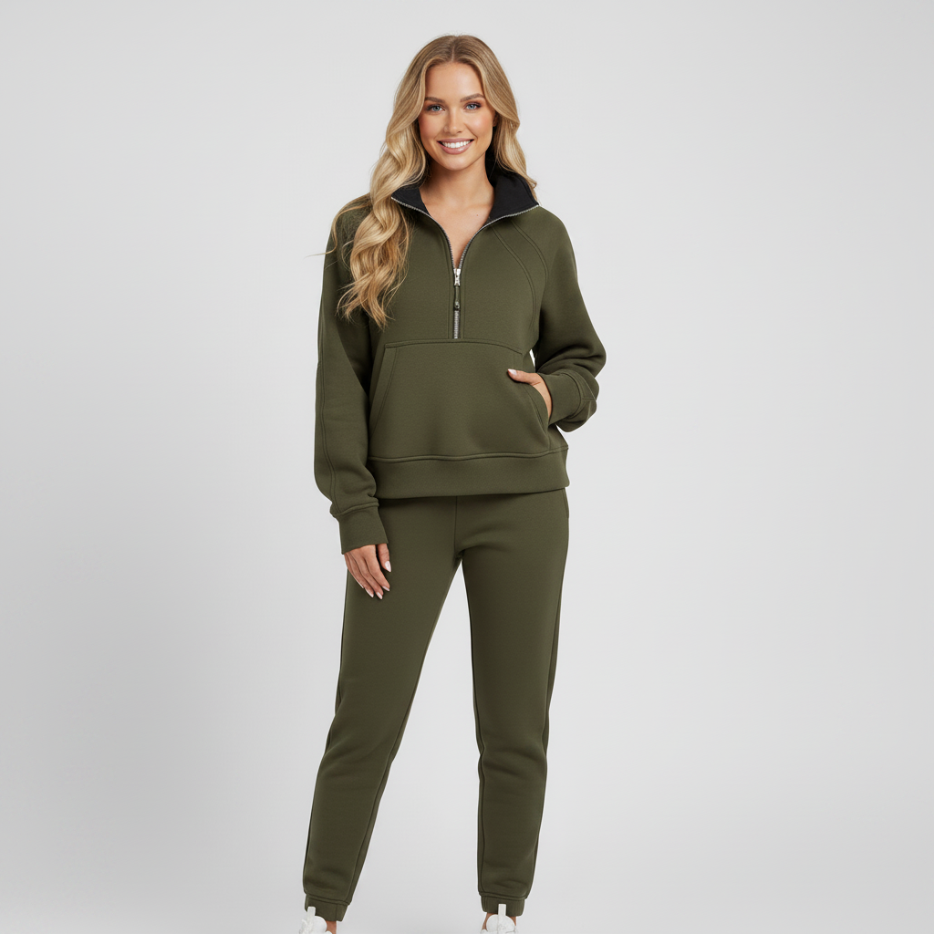 Sportieve Dames Sweater met Hoge Kraag