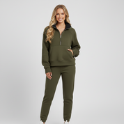 Sportieve Dames Sweater met Hoge Kraag