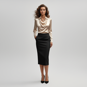 Elegante Satin Top voor Dames – Luxe Zijden Look, Stijlvolle Chic Blouse