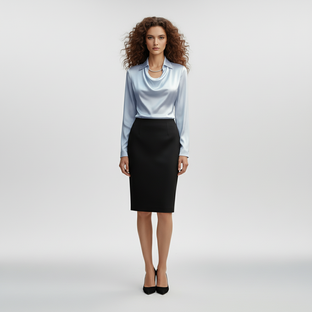 Elegante Satin Top voor Dames – Luxe Zijden Look, Stijlvolle Chic Blouse