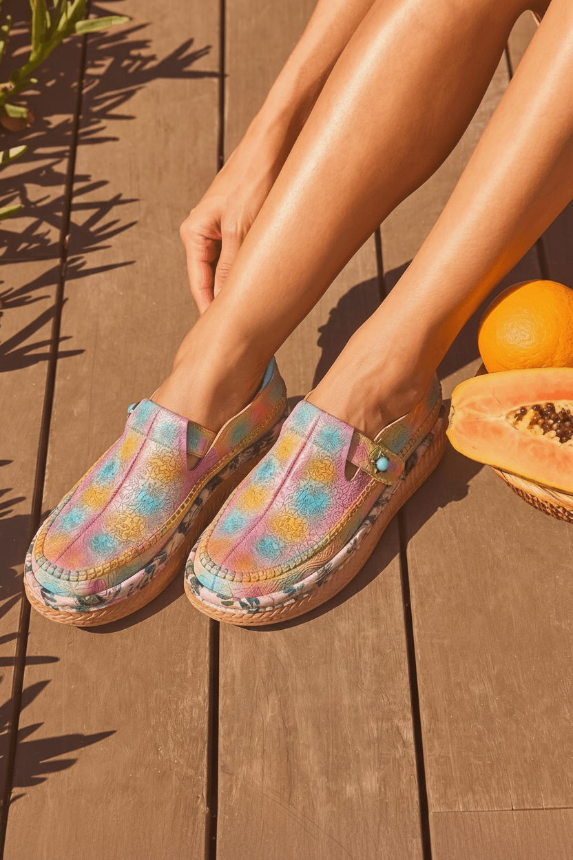 Soffia | Eiland Bloemenprint Leren Loafer