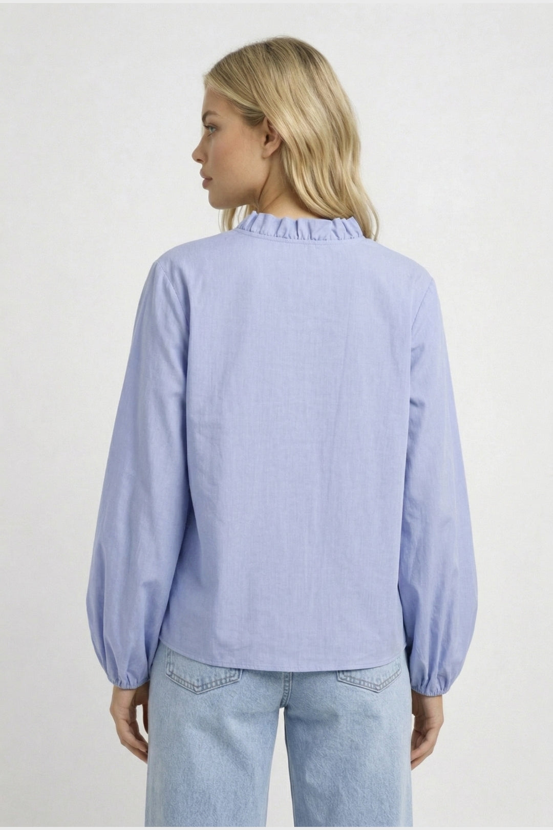 Elegante Blouse met Ruches en Pofmouwen