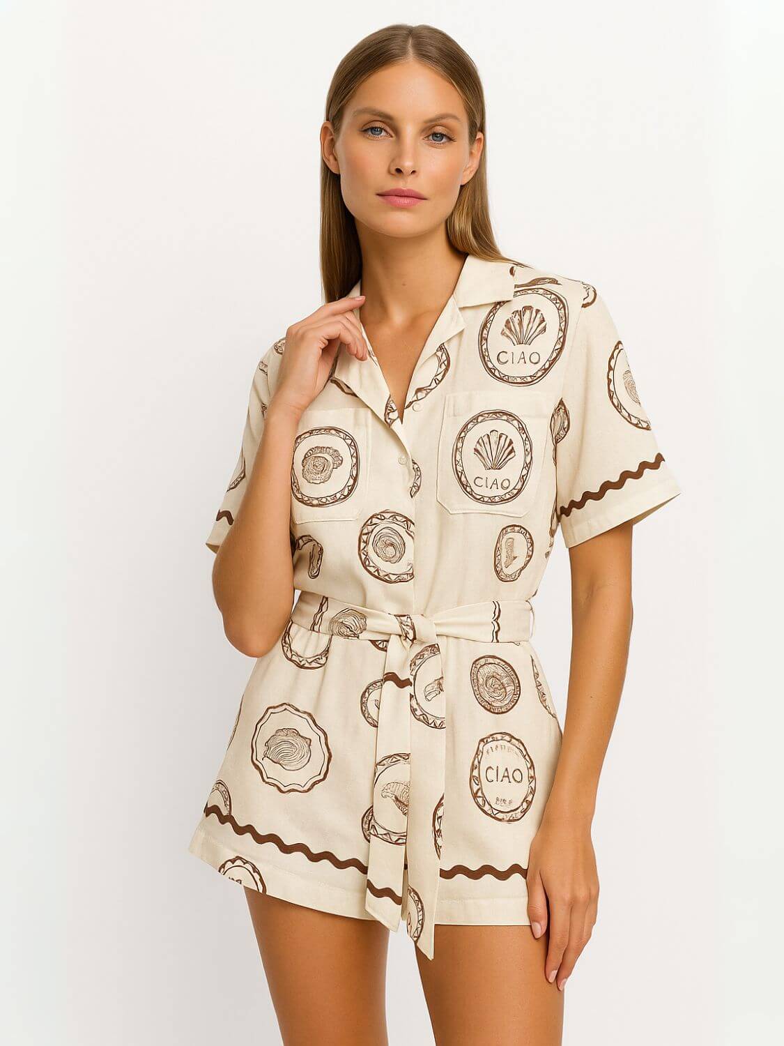 hell Ciao | Shirt Romper met Knopen