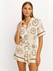 hell Ciao | Shirt Romper met Knopen