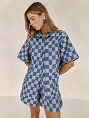 Coco Check Color Block Denim Matching Sets