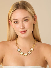 Cristina Chain Pearl Pendant Necklace