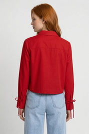Elegante Blouse met Chinese Knoopsluiting en Moderne Pasvorm
