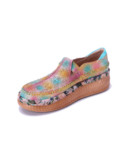 Soffia | Eiland Bloemenprint Leren Loafer