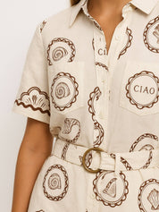 hell Ciao | Shirt Romper met Knopen