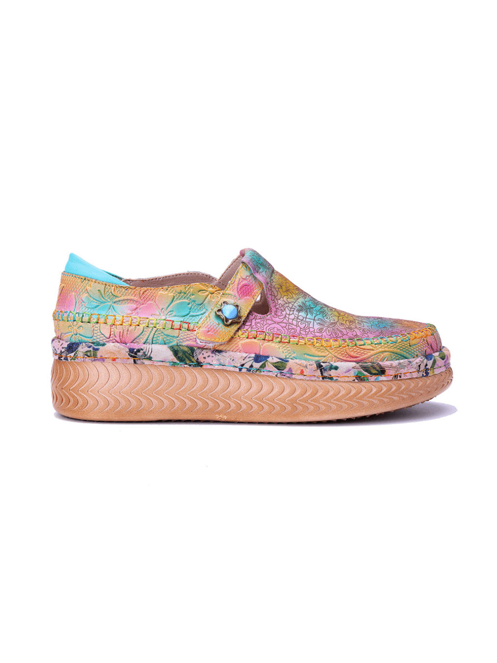 Soffia | Eiland Bloemenprint Leren Loafer