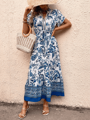Picking Petals Floral Short Sleeve Maxi Dress