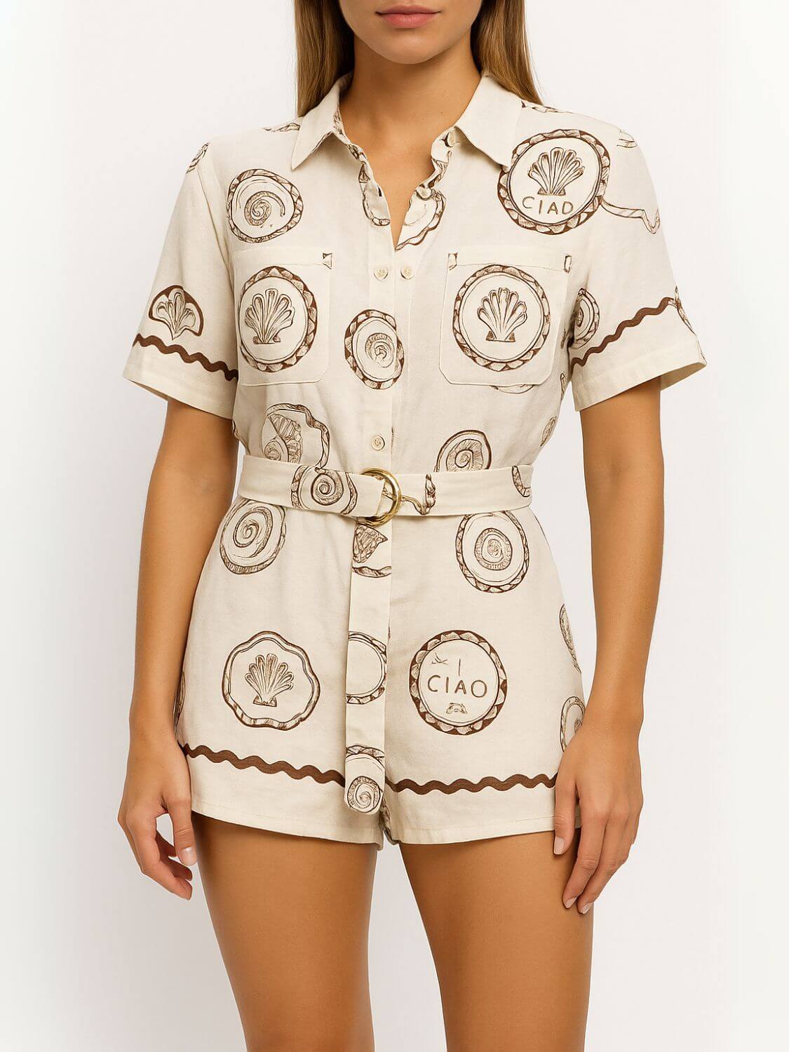 hell Ciao | Shirt Romper met Knopen