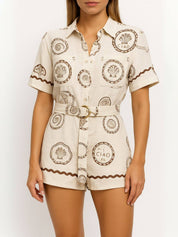 hell Ciao | Shirt Romper met Knopen