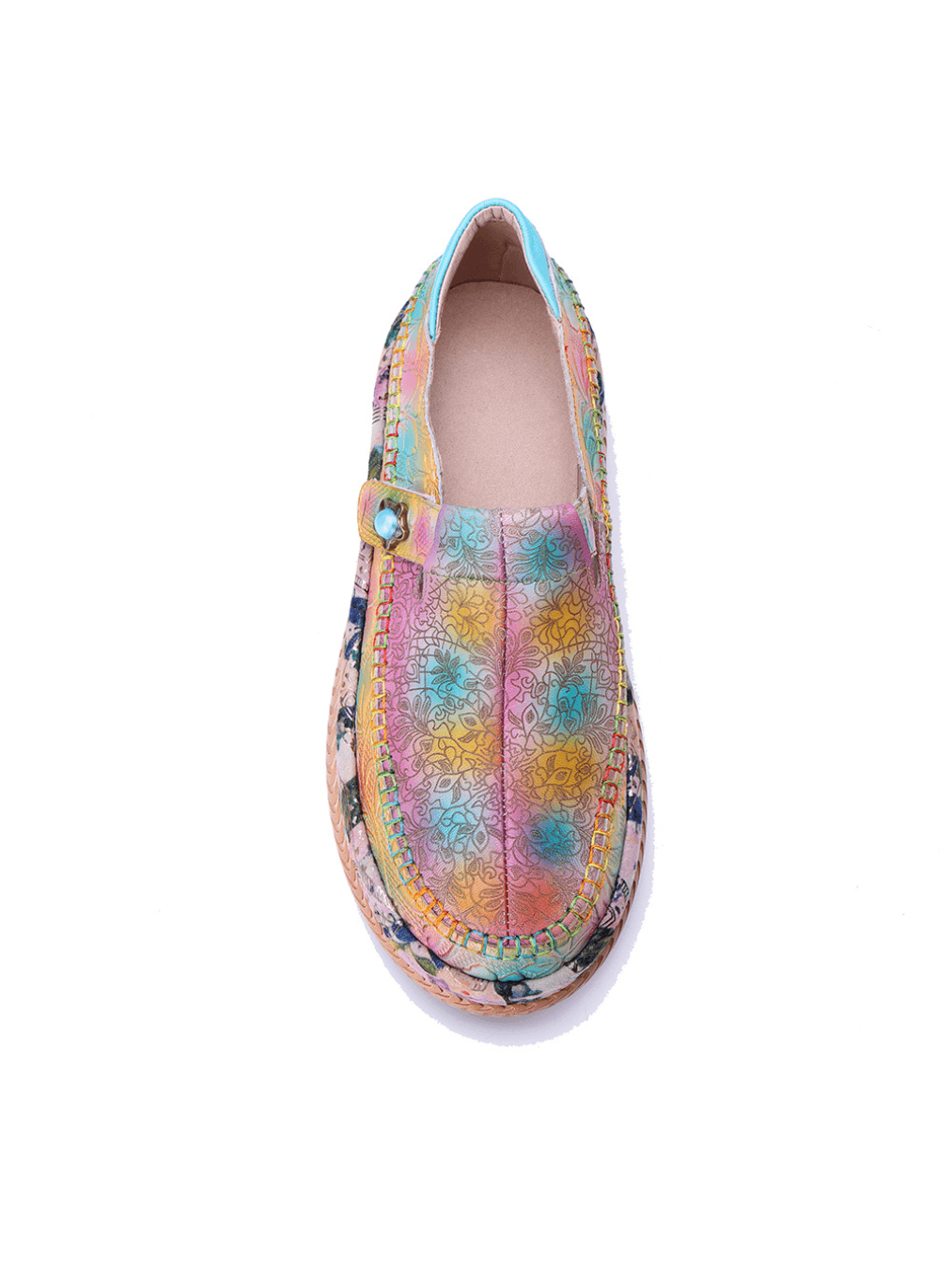 Soffia | Eiland Bloemenprint Leren Loafer