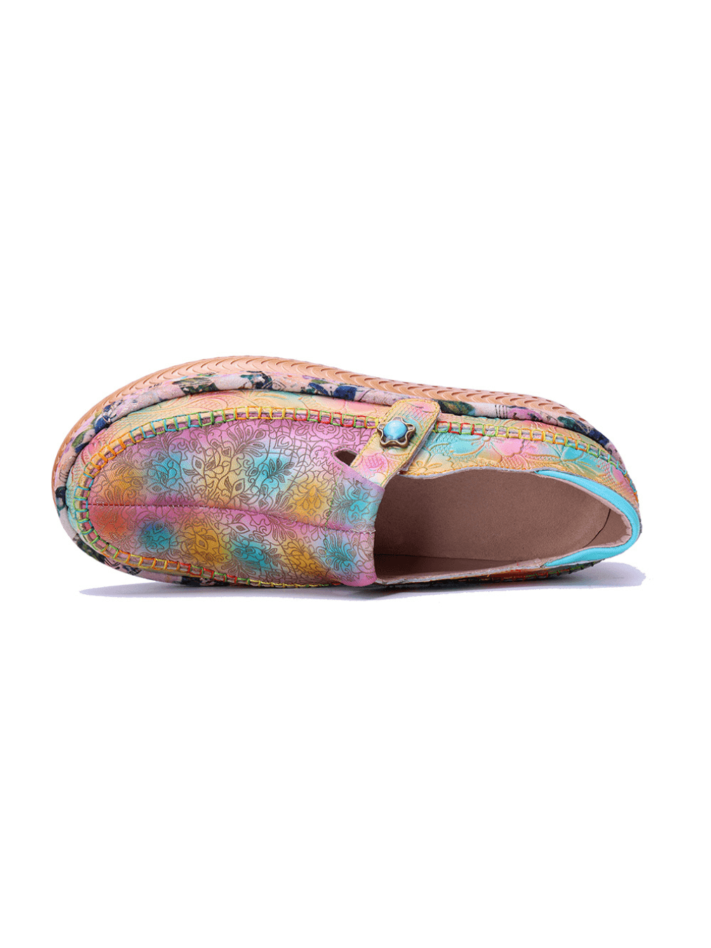 Soffia | Eiland Bloemenprint Leren Loafer