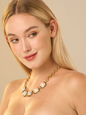 Cristina Chain Pearl Pendant Necklace