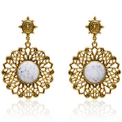 Palmira Gemstone Gold Plated Drop Earrings