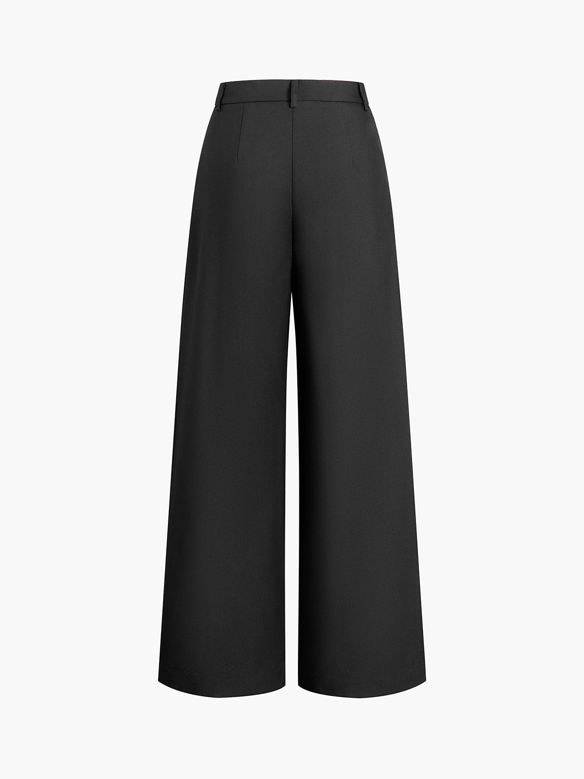 Wijde Pijpen Broek Dames - Solid Wide Leg Broek Zonder Riem Polyester