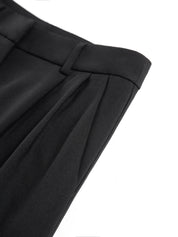 Wijde Pijpen Broek Dames - Solid Wide Leg Broek Zonder Riem Polyester