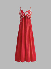 Embroidered Fish Semi-Sheer Cami Dress