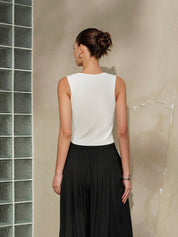 Delicate-Strap Crop Knit Top