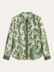 Paisley Print Button-Front Shirt