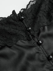Lace-Trim Satin Cami Top