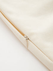 Linen-Blend Contrast Trim Wrap Dress