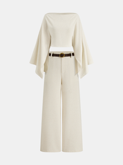 Belted Linen-Blend Wide-Leg Pants