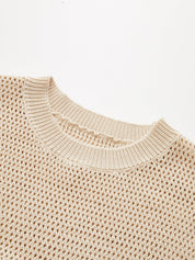 Open-Knit Cap Sleeve Sweater Top