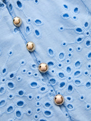 Cotton Sleeveless Embroidered Eyelet Dress