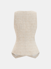 Tweed Buttoned Vest & Mini Shorts Set