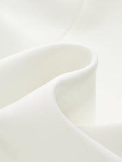 Short Sleeve Stand Collar Buttoned Slim Blouse