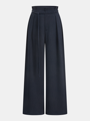 Satin Paperbag Waist Wide Leg Pants