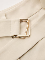 Sleeveless Ruched Top & Wide-Leg Pants Set