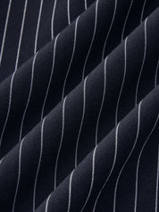 Pinstripe Wrap Tie Top & Wide-Leg Pants Set