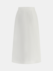 Cotton Linen Scallop Trim Vest & Skirt Set