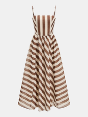 Striped Organza Cami Maxi Dress