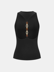 Chain Decor Backless Tank Top