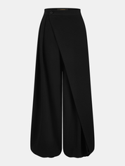 Asymmetric Overlay Loose Wide Leg Pants