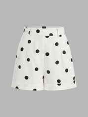 Polka Dot Belted Top & Shorts Set