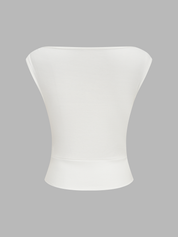 Asymmetric Neckline Ruched Blouse