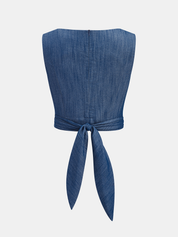 Cross-Tie Crop Top & Wide-Leg Pants Set
