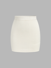 Asymmetric Knit Cape Top & Mini Skirt Set