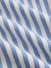 Striped Cotton Blend Collared Halter Midi Dress
